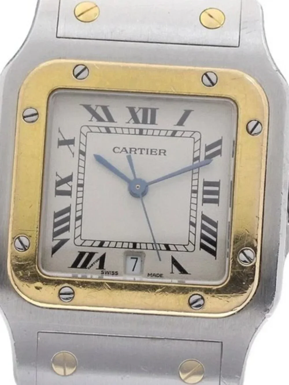 CARTIER Santos GalbeeLM W20011C4 YG bezel beige Dial Quartz Men's Watch_964288